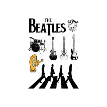 Jedlá dekorace na dort BEATLES, VARIANTA Jedlý papír 1084