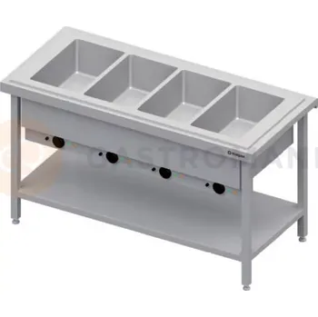 Výdejník vody Centrální stůl se čtyřkomorovou vodní lázní 4xGN 1/1, vrchní deska z nerezové oceli | STALGAST, ST 126