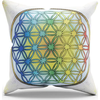 Polštář Milujeme Kameny Povlak na polštář - květ života - barevný 21069