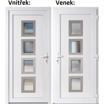 Vchodové dveře Soft Vchodové plastové dveře 010 INOX bílé 98x198 cm, pravé, otevírání VEN