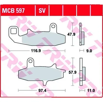 Brzda pro motocykl Přední brzdové destičky TRW / Lucas Suzuki DR 750 S, SU 1988 -