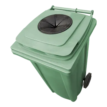 Popelnice NAODPAD Plastová popelnice 240 l zelená s vhozem