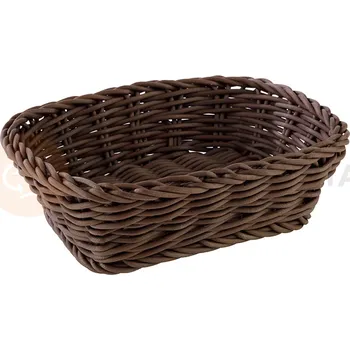 Obdélníkový košík z polypropylenu, hnědý 190x130x60 mm | APS, Profi Line