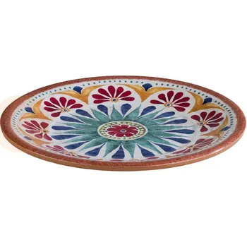 Kulatý talíř z melaminu Ø 26,5 cm, barevný vzor | APS, Arabesque