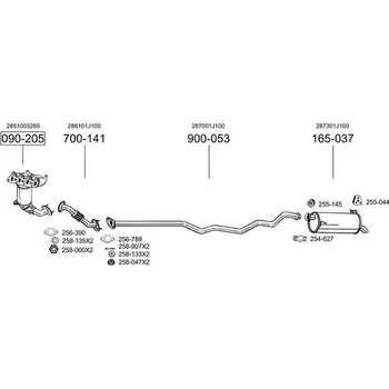 Výfuková trubka výfuková trubka střední Bosal 900-053