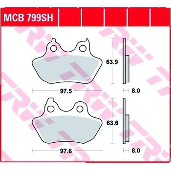 Brzda pro motocykl Zadní brzdové destičky TRW / Lucas Harley-Davidson FXST 1584 Softail Standard 2007 - směs SH