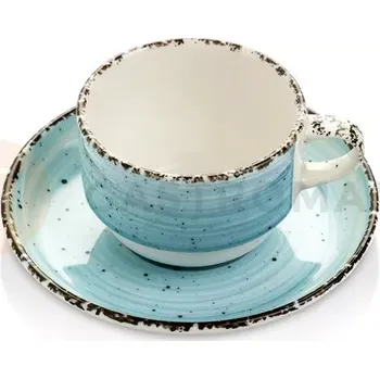 Šálek a podšálek z porcelánu, 0,23 l | FINE DINE, Kolory Ziemi Turkus