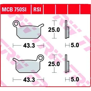Brzda pro motocykl Zadní brzdové destičky TRW / Lucas KTM SX 65 2004 - 2008 směs SI