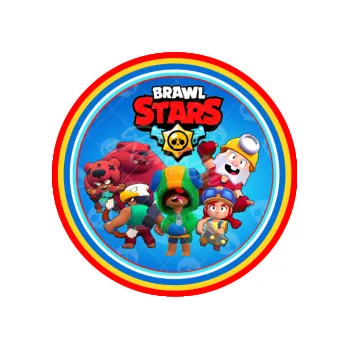Jedlá dekorace na dort BRAWL STARS duha, VARIANTA Jedlý papír 743