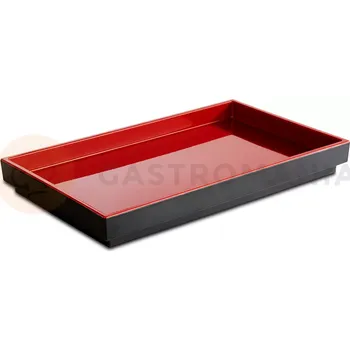 Obdélníková mísa z melaminu, černo-červená 0,3 l | APS, Asia Plus