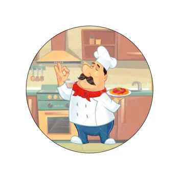 Jedlá dekorace na dort KUCHAŘ, VARIANTA Jedlý papír 1045