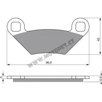 Brzda pro motocykl Přední brzdové destičky Goldfren Polaris Sportsman 800 2012-2013 směs AD