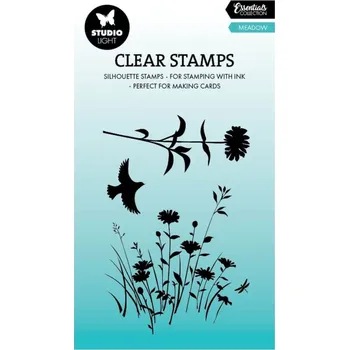 Razítko Studio Light Gelová razítka Studio Light, 3 ks - Louka, siluety