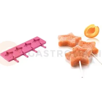 fomička na zmrzlinu Forma na sušenky, lízátka, čokoládky 4 x hvězdička + 30 tyčinek - POP03 Magic pop | SILIKOMART, Easy Ice-Cream