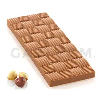 Čokoládová tyčinka Tritanová forma na čokoládové tabulky - křivky, 4 ks x 150x55x9 mm - Riga-T | SILIKOMART, Chocado