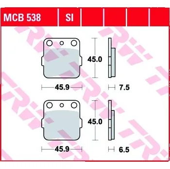 Brzda pro motocykl Zadní brzdové destičky TRW / Lucas Honda ATC 350 X 1986 - směs SI