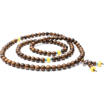 Náhrdelník Milujeme Kameny Dřevěné korálky - mála - žíhané tmavé 107943