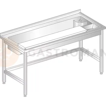 Počítačový stůl Stůl přístěnný z nerezové oceli na čištění potravin 1200x700x850 mm | DORA METAL, DM-3237