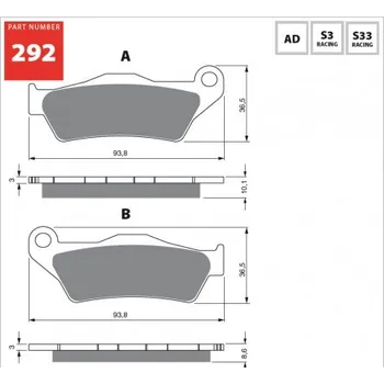 Brzda pro motocykl Zadní brzdové destičky Goldfren BMW K 1200 S 2005-2008 směs S3