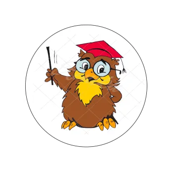 Jedlá dekorace na dort SOVA učitelka, VARIANTA Jedlý papír 753