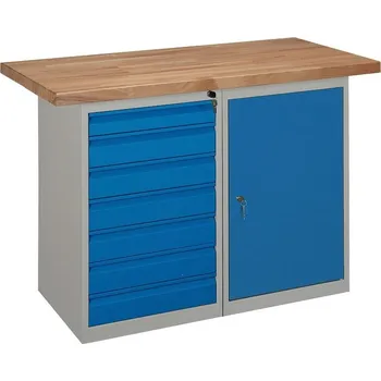 Dílenský stůl DÍLENSKÝ STŮL PROFI 1200 mm + zásuvkový kontejner + skříňka IG160