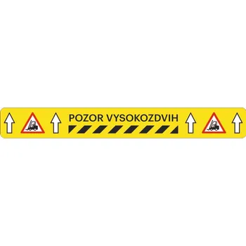Univerzální podlahové značení s potiskem WT-5229, ''Pozor vysokozdvih'' – polyester, 600×50 mm