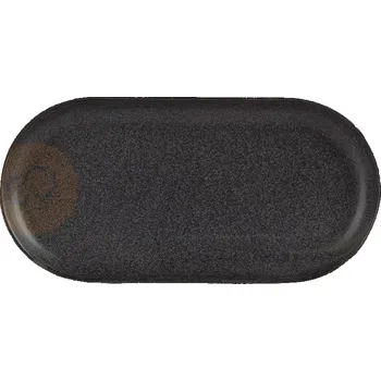 Servírovací talíř z porcelánu oválný, 30x15 cm, černý | PORLAND, Seasons Coal
