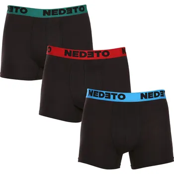 Boxerky 3PACK pánské boxerky Nedeto černé (3NB002) 3XL Možnost vrácení zboží ZDARMA do 120 dnů!