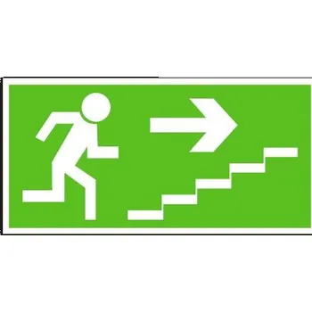 MXM Únikové schodiště vpravo nahorů | samolepka, 210x105mm Fotoluminiscenční samolepící tabulka