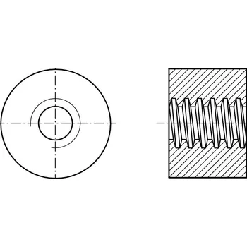 Závitová tyč PROFISTYL Trapézová matice válcová, vysoká 1,5d Varianta: Trapézová matice válcová TR12x3xD22xL18