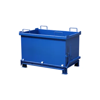 Úložný box Ocelový kontejner s výklopným dnem, objem 1000 litrů, modrý