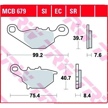 Brzda pro motocykl Přední brzdové destičky TRW / Lucas Kawasaki KMX 125 1999 - 2002