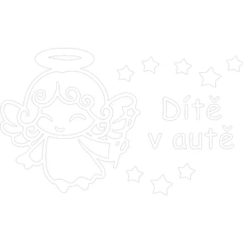 Samolepicí dekorace na vozidlo Dítě v autě andílek samolepka na auto - zelená limetka / 10x6 cm