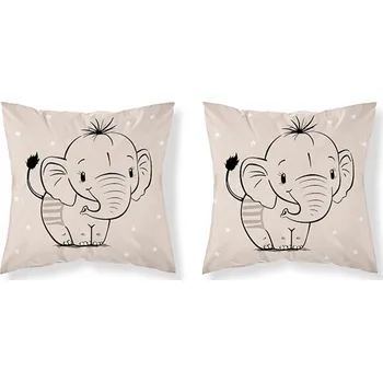 Povlečení Dětský potah na polštář 40x40 cm / Slůně / béžová