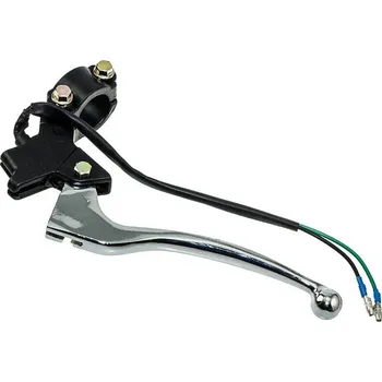 Páčka zadní brzdy levá stříbrná s korpusem a spínačem