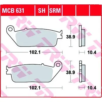 Brzda pro motocykl Zadní brzdové destičky TRW / Lucas Honda SW-T 400 D Silverwing 2009 - 2010