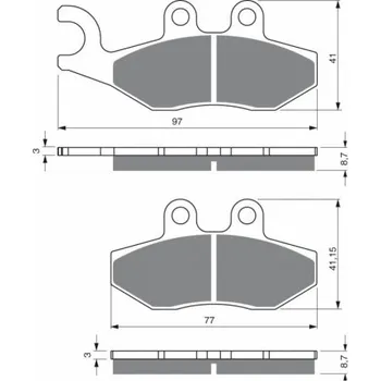 Brzda pro motocykl Přední brzdové destičky Goldfren Piaggio Fly 50 4T 2005-2010 směs S3