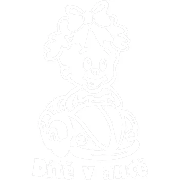 Samolepicí dekorace na vozidlo Dítě v autě Holka v autíčku v autě samolepka na auto - žlutá světlá / 7,5x10,5 cm