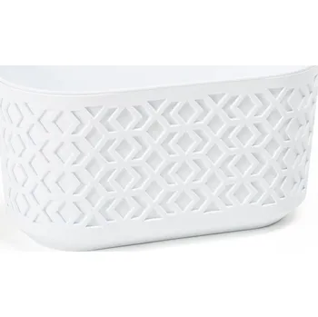 Květináč Lamela LAMELA, truhlík AZTEK 400 mm, bílý