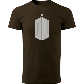 Pánské tričko Tričko Pán času DW TARDIS Big - hnědá
