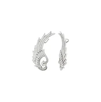 Náušnice Náušnice stříbrné rhodium Křídla velká bílé zirkony