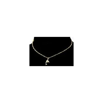 Řetízek Řetízek na nohu Figaro ze žlutého zlata Delfín SL-94 - délka 26cm