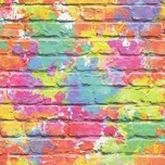 Papírové tapety na zeď cihlová stěna růžovo-žlutá L33505