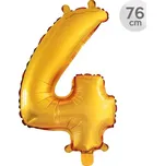 Balón narozeninový 76 cm - číslo 4, zlatý