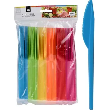 Vánoční dekorace KOOPMAN Nůž plastový barevný, sada 48 ks/mix 6 barev 449309