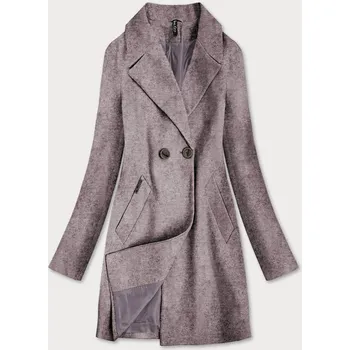 Dámský kabát Hnědý dámský dvouřadový kabát (2721) odstíny hnědé XL (42)