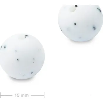 Dětské navlékací korálky Silikonové kulaté korálky 15 mm White Galaxy