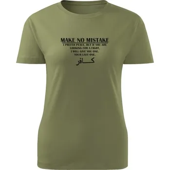 Dámské triko MAKE NO MISTAKE - olivová