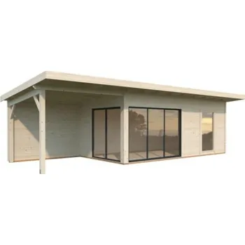 Zahradní stavba Zahradní domek Andrea 17,1 + 7,9 m2 s posuvnými dveřmi s dvojitým sklem