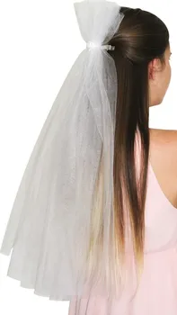 Ozdoba do vlasů Závoj pro nevěstu na sponě 60 cm bílý